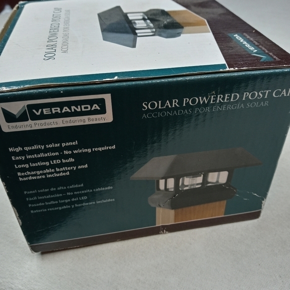 Solar Powered LED 4" x 4" BLACK Post Cap Light (Ac - Picture 4 of 7